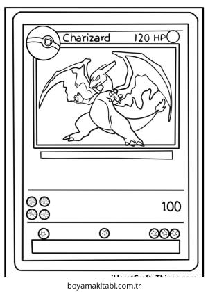 Pokemon Charizard boyama sayfası – evde etkinlik, ücretsiz yazdır