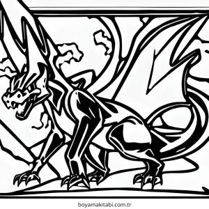Pokemon Charizard boyama sayfası – renkli çizimler, okul öncesi