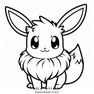 Pokemon Eevee boyama sayfası – kolay boyama, eğitici aktivite