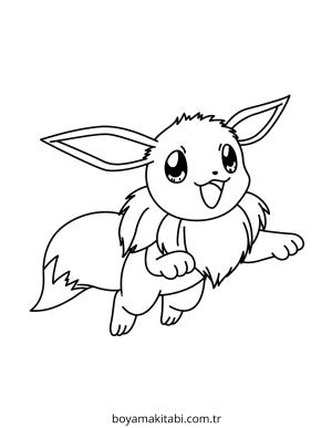 Pokemon Eevee boyama sayfası – yaratıcılık, eğlenceli etkinlik