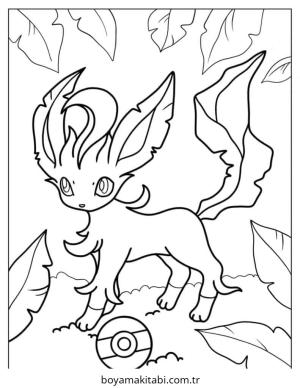 Pokemon Eevee boyama sayfası – renkli çizimler, okul öncesi