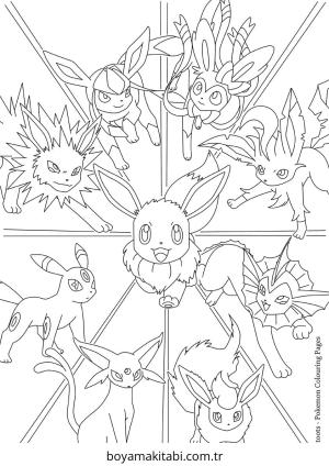 Pokemon Eevee boyama sayfası – boyama etkinliği, çocuk aktivitesi