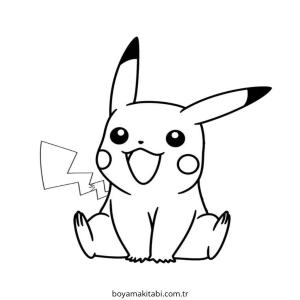 Pokemon Pikachu boyama sayfası – çocuklar için, çizgi film temalı