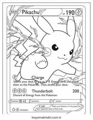 Pokemon Pikachu boyama sayfası – el becerilerini geliştirir, boyama çalışması