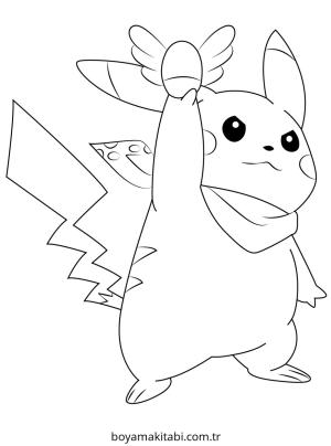 Pokemon Pikachu boyama sayfası – okul öncesi, evde etkinlik