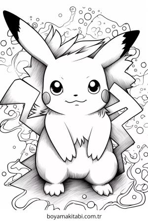 Pokemon Pikachu boyama sayfası – sanatsal çalışma, çocuklar için