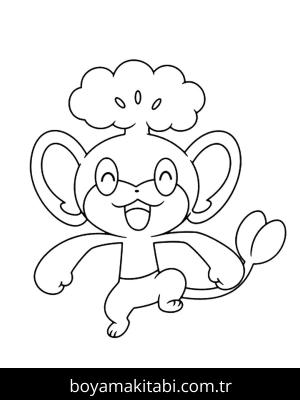 Pokemon boyama sayfası – çizgi film temalı, basit çizim