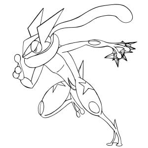 Pokemon boyama sayfası, Pokemon coloring page, Mega Greninja Saldırısı, 