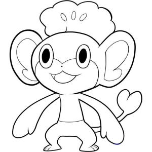 Pokemon boyama sayfası, Pokemon coloring page, Mutlu Pansage, 