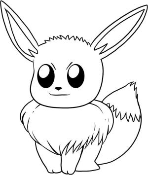 Pokemon boyama sayfası, Pokemon coloring page, Eevee Gülümseyen, 