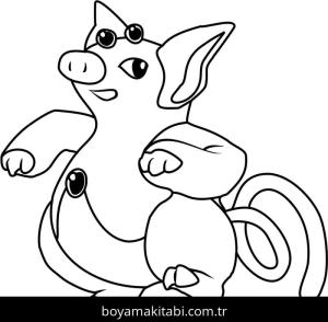 Pokemon boyama sayfası – çizgi film temalı, basit çizim