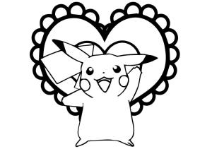 Pokemon boyama sayfası, Pokemon coloring page, Aşk Pikachu, 