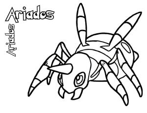 Pokemon boyama sayfası, Pokemon coloring page, Ariados, 