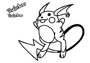 Pokemon boyama sayfası, Pokemon coloring page, Pokemon’dan Raichu, 