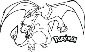 Pokemon boyama sayfası, Pokemon coloring page, Vahşi Charizard, 