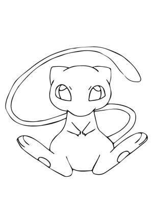 Pokemon boyama sayfası, Pokemon coloring page, Sevimli Mew Pokemon, 