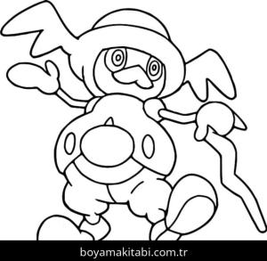 Pokemon boyama sayfası – çizgi film temalı, basit çizim