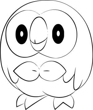 Pokemon boyama sayfası, Pokemon coloring page, Şirin Rowlet, 