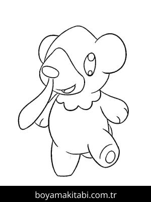 Pokemon boyama sayfası – çizgi film temalı, basit çizim