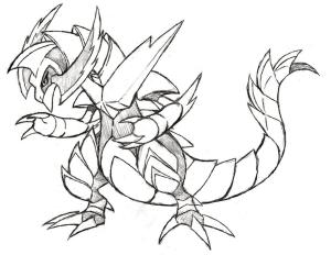 Pokemon boyama sayfası, Pokemon coloring page, Mega Haxorus Pokemon, 