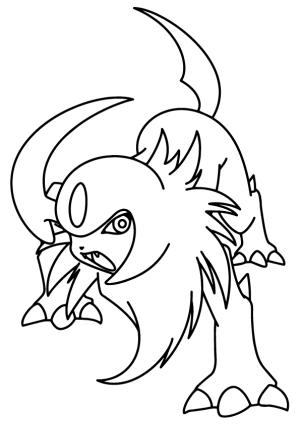 Pokemon boyama sayfası, Pokemon coloring page, Pokemon’dan Absol, 