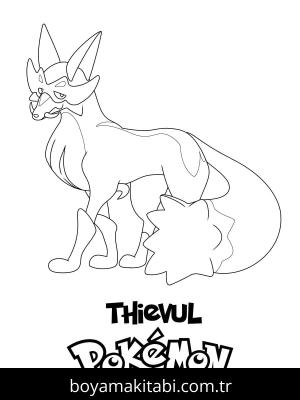 Pokemon boyama sayfası – basit çizim, kolay boyama