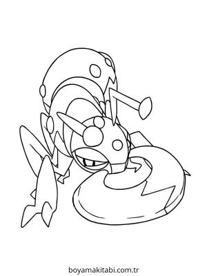 Pokemon boyama sayfası – çizgi film temalı, basit çizim