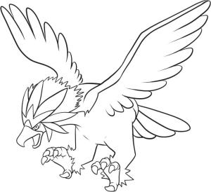 Pokemon boyama sayfası, Pokemon coloring page, Braviary Pokemon, 