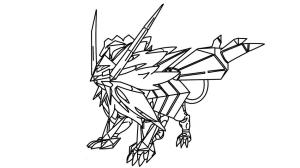 Pokemon boyama sayfası, Pokemon coloring page, Dusk Mane Necrozma, 