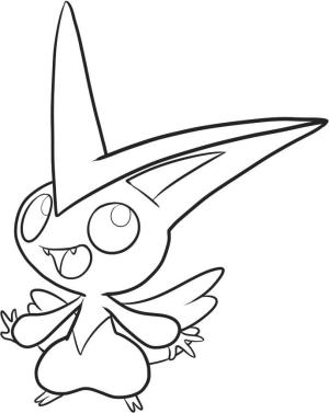 Pokemon boyama sayfası, Pokemon coloring page, Mutlu Victini, 