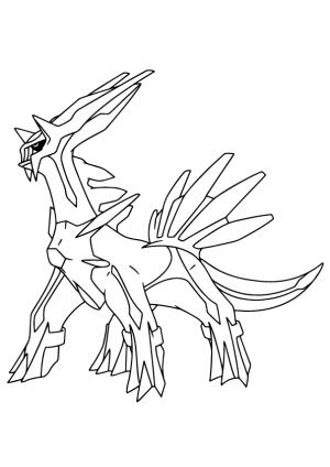 Pokemon boyama sayfası, Pokemon coloring page, Kudretli Dialga, 