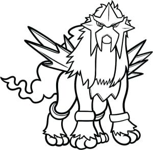 Pokemon boyama sayfası, Pokemon coloring page, Kudretli Entei, 