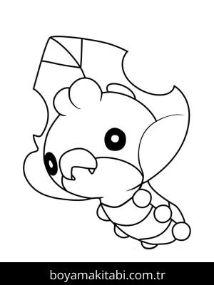 Pokemon boyama sayfası – basit çizim, kolay boyama