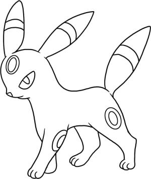 Pokemon boyama sayfası, Pokemon coloring page, Umbreon Yürüyüşü, 