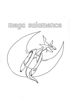 Pokemon boyama sayfası, Pokemon coloring page, Mega Salamence, 