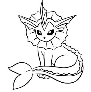 Pokemon boyama sayfası, Pokemon coloring page, Vaporeon Pokemon, 