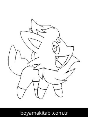 Pokemon boyama sayfası – çizgi film temalı, basit çizim