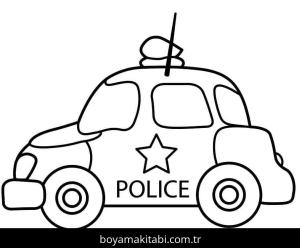 Polis Arabası boyama sayfası – sanatsal çalışma, çocuklar için