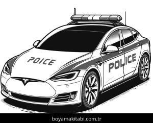 Polis Arabası boyama sayfası,  coloring page, tatlı, kreatif, kolay