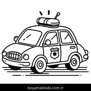 Polis Arabası boyama sayfası – keyifli zaman, renkli çizimler