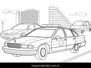 Polis Arabası boyama sayfası – yaratıcılık, eğlenceli etkinlik