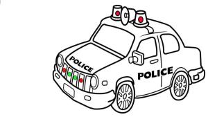 Polis Arabası boyama sayfası,  coloring page, Yanıp sönen polis arabası., 