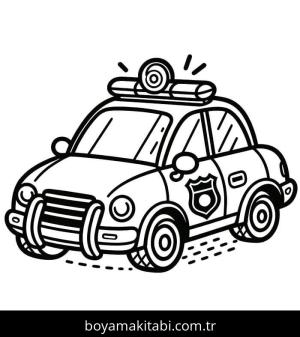 Polis Arabası boyama sayfası – yaratıcılığı geliştirir, keyifli zaman