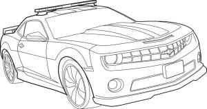 Polis Arabası boyama sayfası,  coloring page, Polisin suçluları yakalaması için Chevrolet ile yarış., 