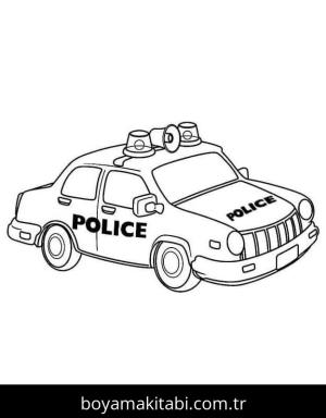 Polis Arabası boyama sayfası – boyama çalışması, yaratıcılığı geliştirir