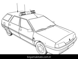 Polis Arabası boyama sayfası – ücretsiz yazdır, boyama etkinliği