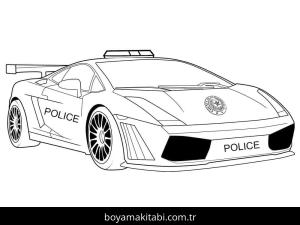 Polis Arabası boyama sayfası – okul öncesi, evde etkinlik