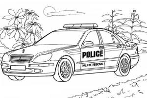 Polis Arabası boyama sayfası,  coloring page, Görevde, 