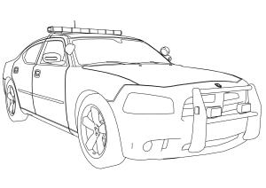 Polis Arabası boyama sayfası,  coloring page, Yeni polis arabası işlek yollarda çalışacak, 