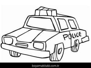 Polis Arabası boyama sayfası – PDF indir, sevimli karakter